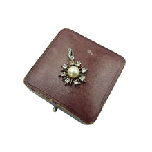 Load image into Gallery viewer, Vintage Faux Pearl &amp; Cubic Zirconia Starburst Pendant