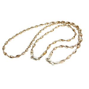 Vintage Silver & Rose Gold Plated Necklace and Bracelet, Jewellery Set