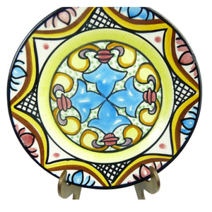 Vintage Spanish Platart Hand Painted Ceramic Floral Wall Plate