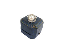 Load image into Gallery viewer, Vintage Sterling Silver Faux Pearl Cubic Zirconia Ring