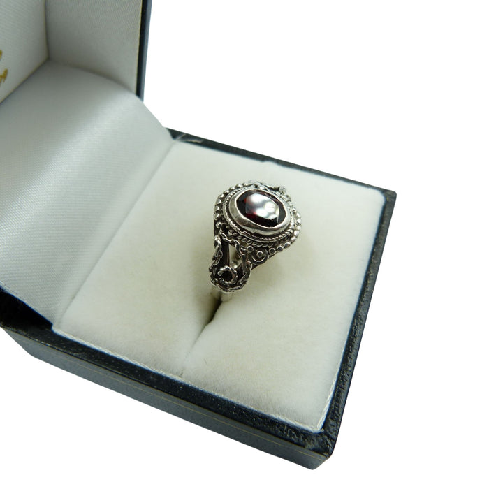 Vintage Sterling Silver Garnet Ring