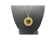 Load image into Gallery viewer, Vintage Victorian Revival Black Enamel &amp; Faux Pearl Starburst Necklace Pendant and Brooch