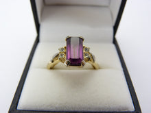 Load image into Gallery viewer, Vintage Art Deco Avon Gold Tone &amp; Amethyst Glass Ring Size P