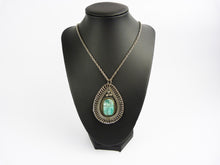 Load image into Gallery viewer, Art Deco Egyptian Revival Turquoise Blue Scarab Beetle Necklace Pendant