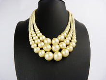 Load image into Gallery viewer, Vintage Multi-Strand Faux Pearl Necklace - Triple Strand Pearl Bead Wedding Bridal Necklace