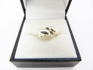 Vintage Silver 925 Dolphin Ring UK size P US 7.5
