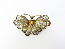 Load image into Gallery viewer, Vintage Silver Filigree Butterfly Brooch