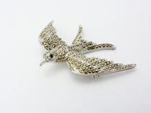 Load image into Gallery viewer, Vintage Silver Tone &amp; Marcasite Swallow Bird Brooch