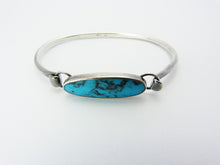 Load image into Gallery viewer, Vintage Silver &amp; Turquoise Navajo Native American Bangle Bracelet