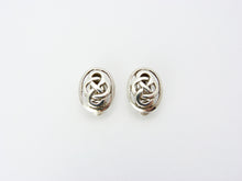 Load image into Gallery viewer, Vintage Sterling Silver Kit Heath Celtic Knot Clip On Earrings - Silver Scottish Celtic Knot Earrings