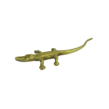 Load image into Gallery viewer, Vintage Brass Crocodile Figurine Ornament