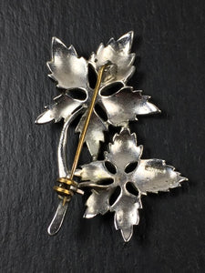 Art Deco Silver Marcasite Flower Brooch