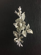 Load image into Gallery viewer, Marcasite Silver Flower Spray  Brooch