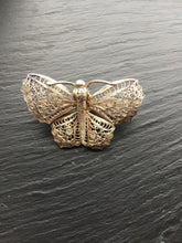 Load image into Gallery viewer, Silver Filigree Butterfly Brooch
