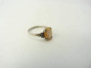 Art Deco Silver Cameo Ring by Delcita Size S