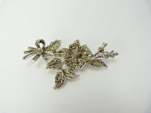 Load image into Gallery viewer, Marcasite Silver Flower Spray  Brooch