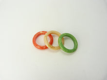 Load image into Gallery viewer, Vintage 1960s Multi-Coloured Bakelite Rings Size L