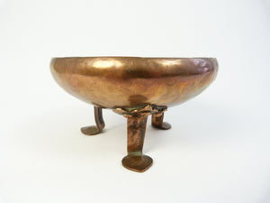 Arts and Crafts Copper Three Footed Bowl
