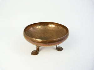 Arts and Crafts Copper Three Footed Bowl