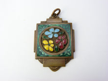 Load image into Gallery viewer, Art Deco Copper Enamel Flower Pendant