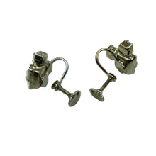 Load image into Gallery viewer, Art Deco Clear Paste Screw Back Earrings