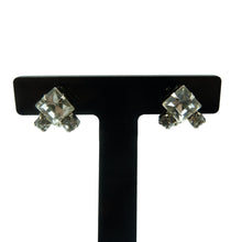 Load image into Gallery viewer, Art Deco Clear Paste Screw Back Earrings