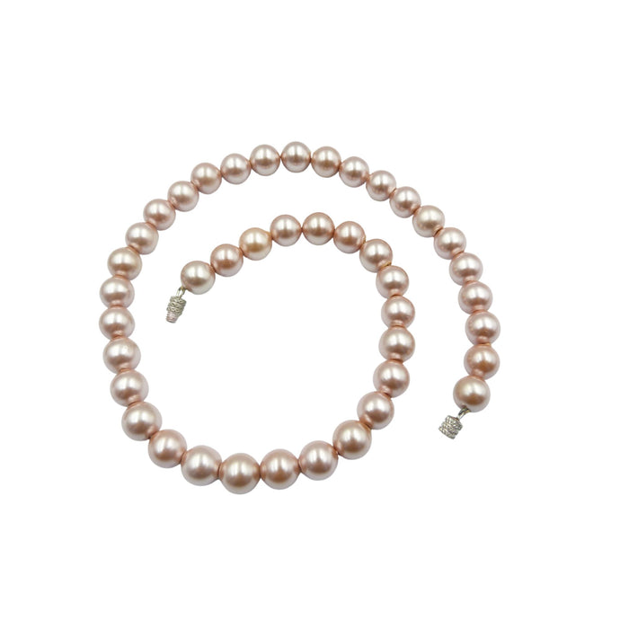 Vintage 1960s Faux Pink Pearl Necklace