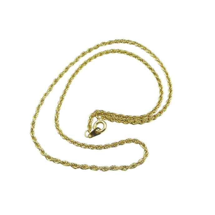 Vintage 1990's Gold Tone Rope Chain Necklace