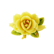 Load image into Gallery viewer, Art Deco Carved Celluloid Rose Brooch Signed FOREIGN