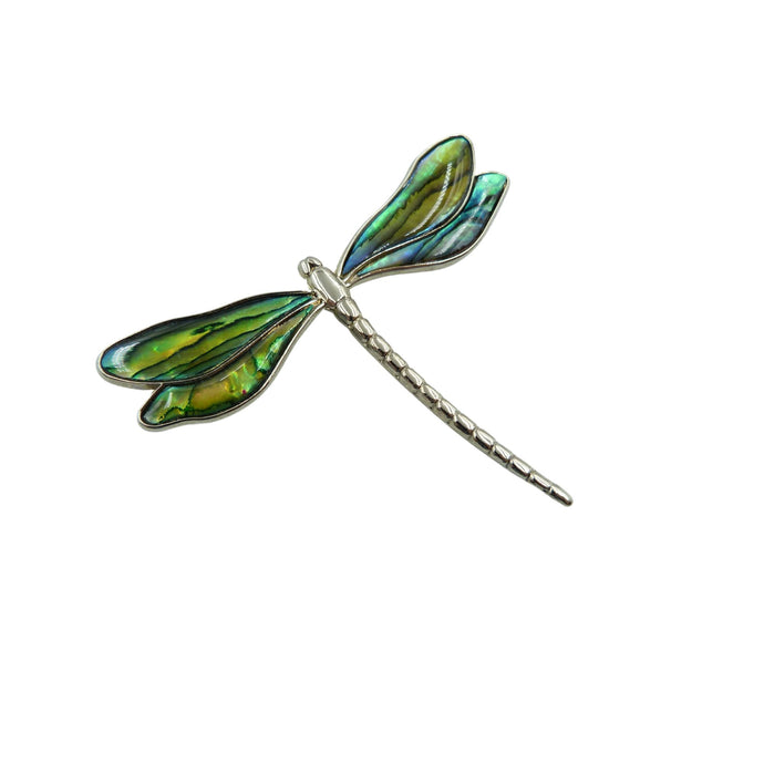 Vintage Abalone Shell Dragonfly Brooch, Signed DURI