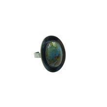 Load image into Gallery viewer, Vintage Blue &amp; Brown Mable Glass Ring
