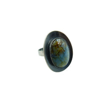 Load image into Gallery viewer, Vintage Blue &amp; Brown Mable Glass Ring