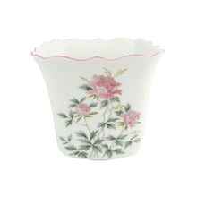 Load image into Gallery viewer, Vintage Ceramic Pink Flowers Plant Pot - Indoor Planter