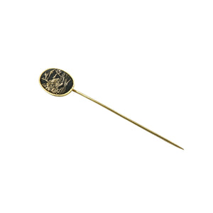 Vintage Damascene Stick Pin, Hat Pin