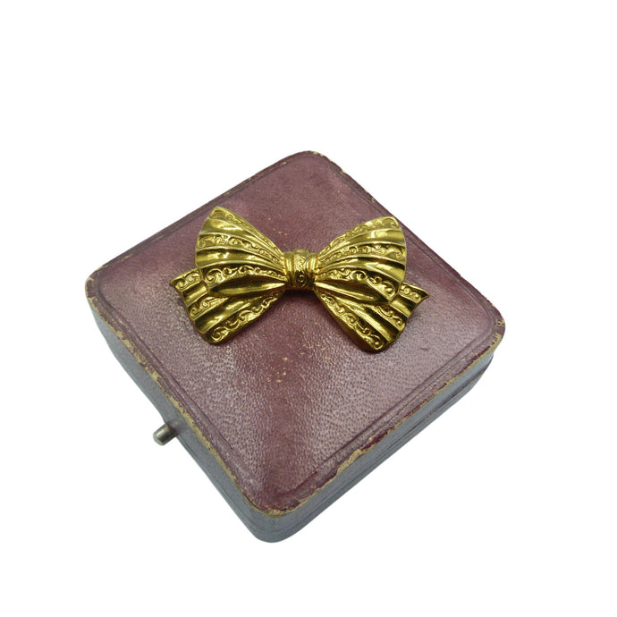 Vintage Gold Bow Brooch