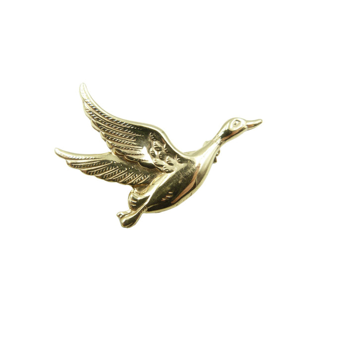 Vintage Gold Flying Mallard Duck Brooch