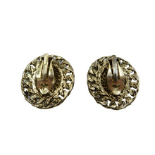 Load image into Gallery viewer, Vintage Gold Tone &amp; Clear Rhinestone Clip On Earrings