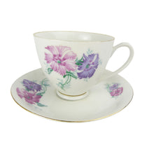 Load image into Gallery viewer, Vintage Pink &amp; Purple Flower China Tea Cup &amp; Saucer