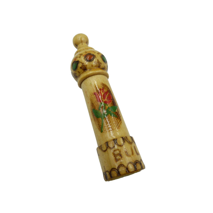 Vintage Wooden Bulgaria Rose Perfume Scent Bottle Holder
